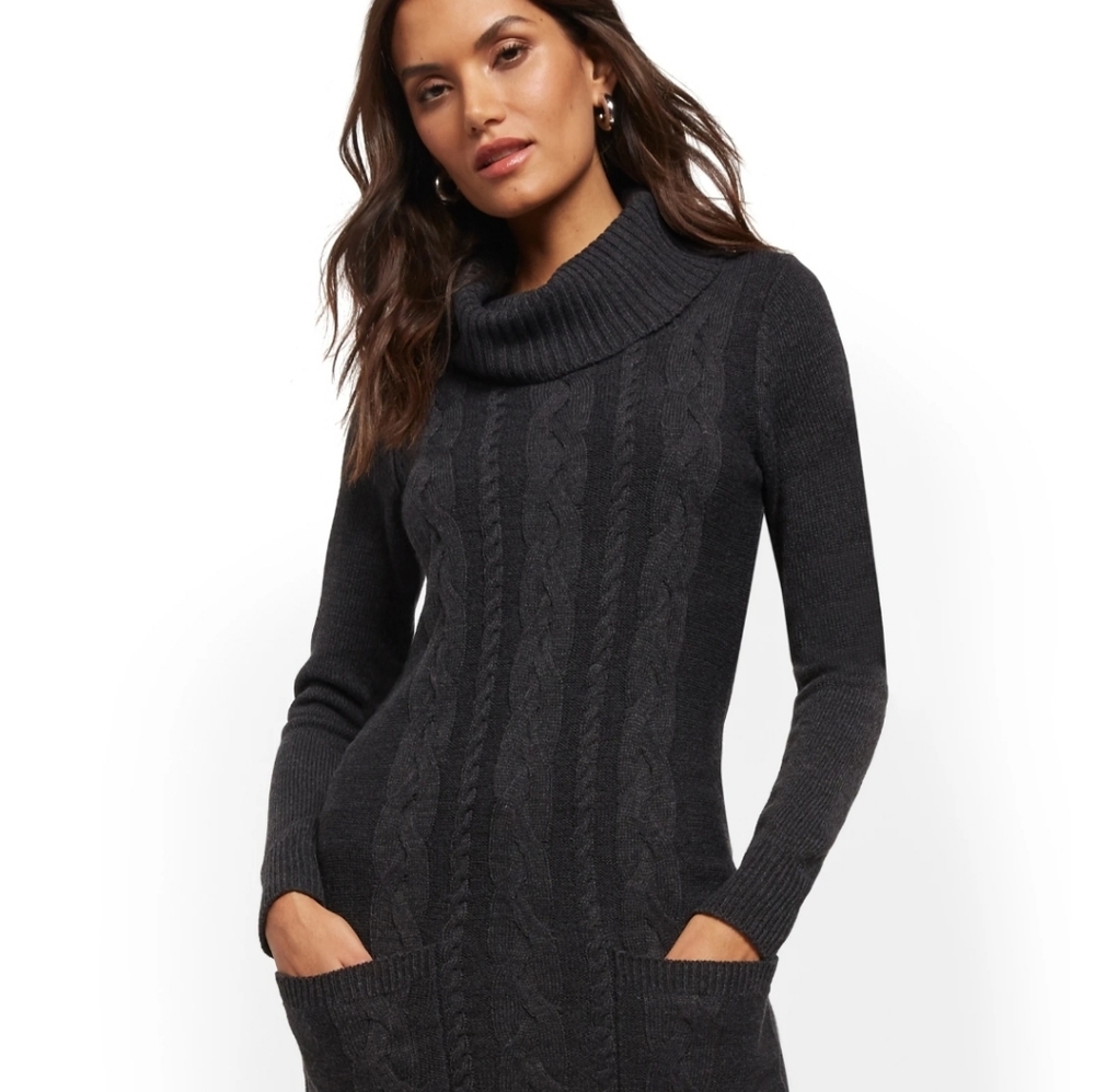 Cowl neck tunic sweater